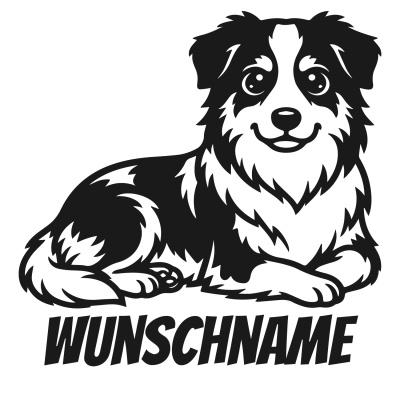 Wandtattoo  Australian Shepherd mit Name 