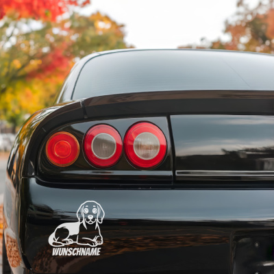 Beagle mit Name Aufkleber - Ansicht 3