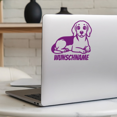 Beagle mit Name Aufkleber - Ansicht 5