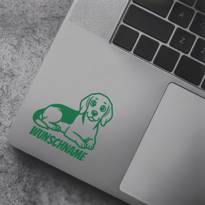 Beagle mit Name Aufkleber - Ansicht 7
