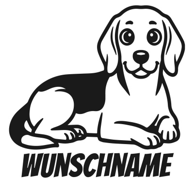 Wandtattoo  Beagle mit Name 