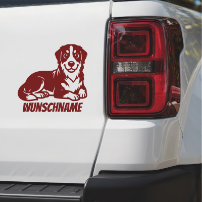Berner Sennenhund mit Name Aufkleber - Ansicht 2