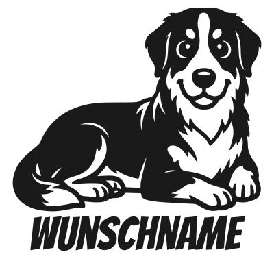 Wandtattoo  Berner Sennenhund mit Name 