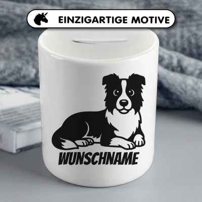 Spardose mit dem Motiv Border Collie mit Name - Ansicht 3