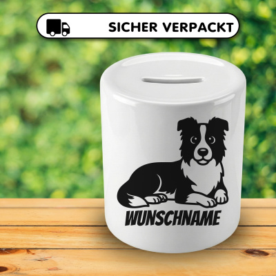 Spardose mit dem Motiv Border Collie mit Name - Ansicht 4