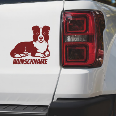 Border Collie mit Name Aufkleber - Ansicht 2