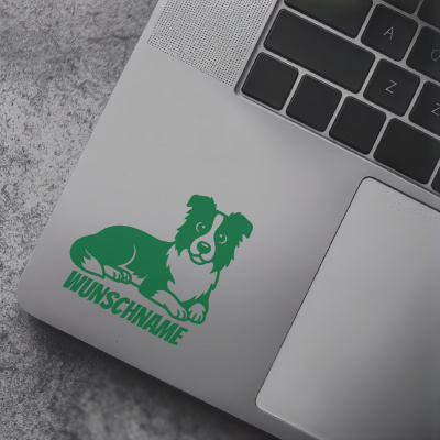 Border Collie mit Name Aufkleber - Ansicht 7