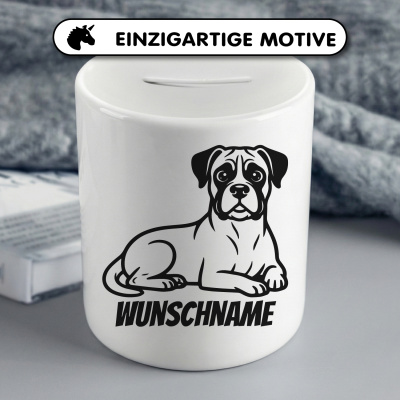 Spardose mit dem Motiv Boxer mit Name - Ansicht 3