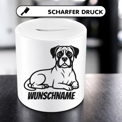 Spardose mit dem Motiv Boxer mit Name - Ansicht 5