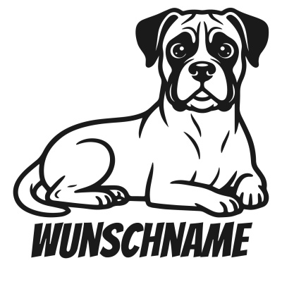 Wandtattoo  Boxer mit Name 