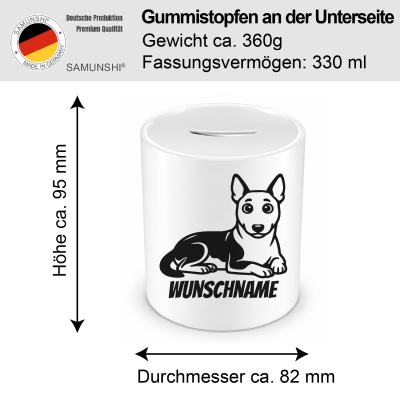Spardose mit dem Motiv Bullterrier mit Name - Ansicht 2