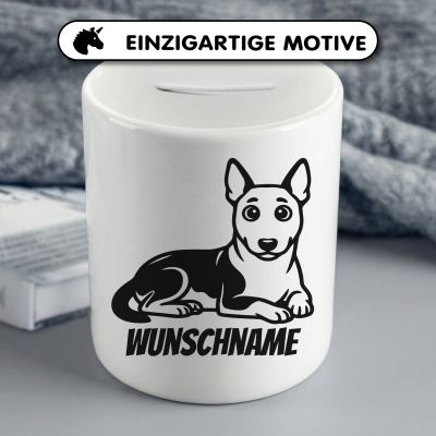 Spardose mit dem Motiv Bullterrier mit Name - Ansicht 3