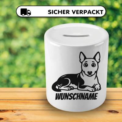Spardose mit dem Motiv Bullterrier mit Name - Ansicht 4