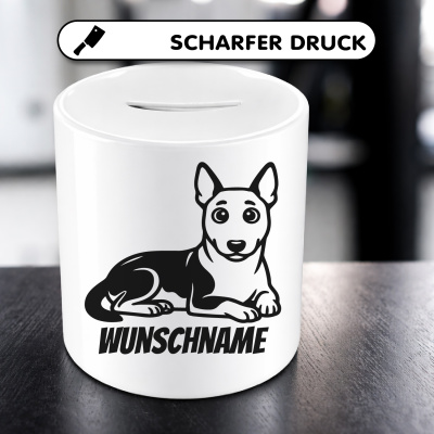 Spardose mit dem Motiv Bullterrier mit Name - Ansicht 5