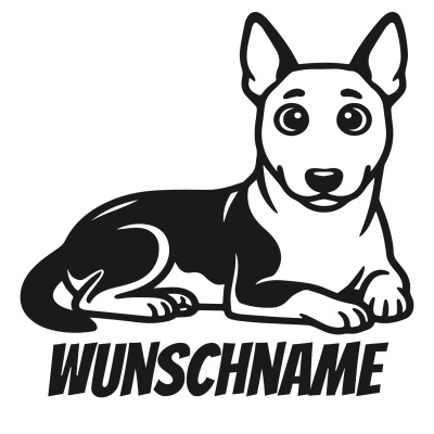 Wandtattoo  Bullterrier mit Name 