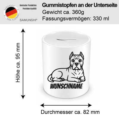 Spardose mit dem Motiv Cane Corso mit Name - Ansicht 2