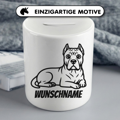 Spardose mit dem Motiv Cane Corso mit Name - Ansicht 3