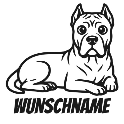 Cane Corso mit Name Aufkleber
