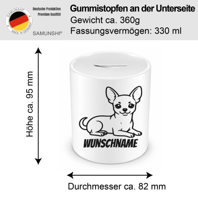 Spardose mit dem Motiv Chihuahua mit Name - Ansicht 2