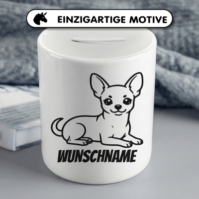 Spardose mit dem Motiv Chihuahua mit Name - Ansicht 3