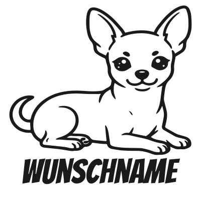 Wandtattoo  Chihuahua mit Name 