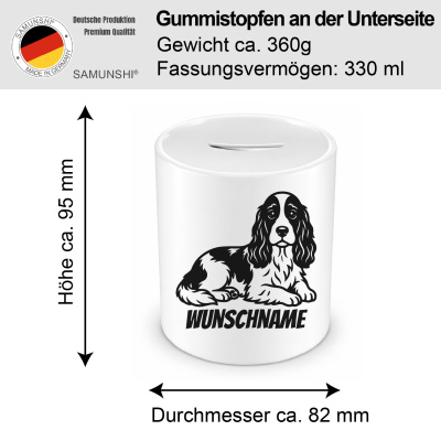 Spardose mit dem Motiv Cocker Spaniel mit Name - Ansicht 2