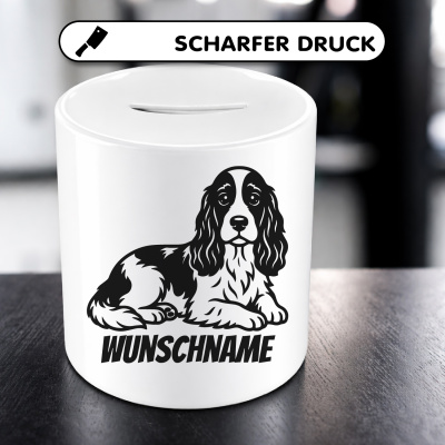 Spardose mit dem Motiv Cocker Spaniel mit Name - Ansicht 5
