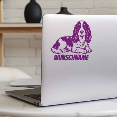 Cocker Spaniel mit Name Aufkleber - Ansicht 5