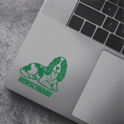 Cocker Spaniel mit Name Aufkleber - Ansicht 7