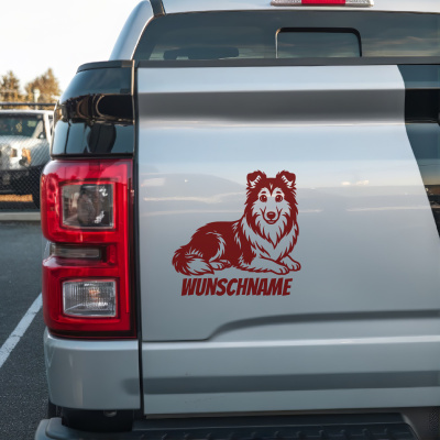 Collie mit Name Aufkleber - Ansicht 2