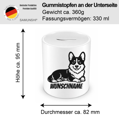 Spardose mit dem Motiv Corgi mit Name - Ansicht 2