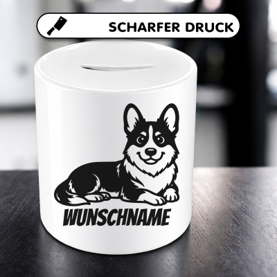 Spardose mit dem Motiv Corgi mit Name - Ansicht 5