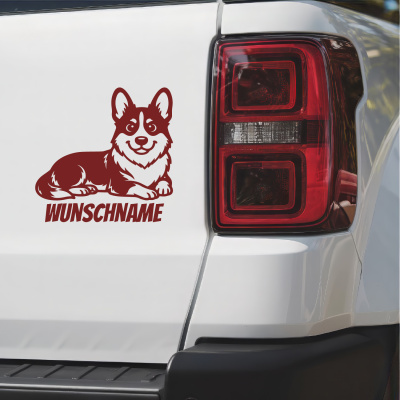 Corgi mit Name Aufkleber - Ansicht 2