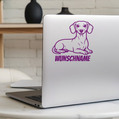Dackel mit Name Aufkleber - Ansicht 5