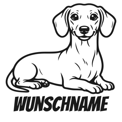 Wandtattoo  Dackel mit Name 