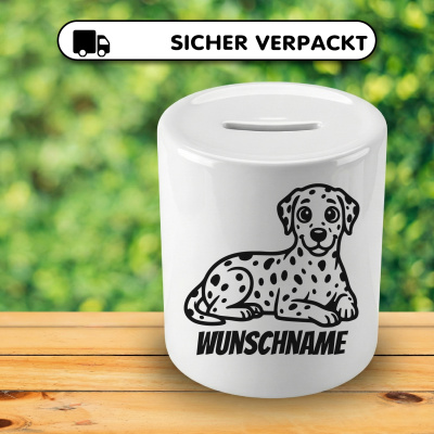 Spardose mit dem Motiv Dalmatiner mit Name - Ansicht 4