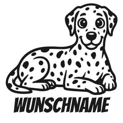 Dalmatiner mit Name Aufkleber