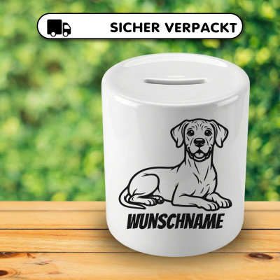 Spardose mit dem Motiv Deutsche Dogge mit Name - Ansicht 4