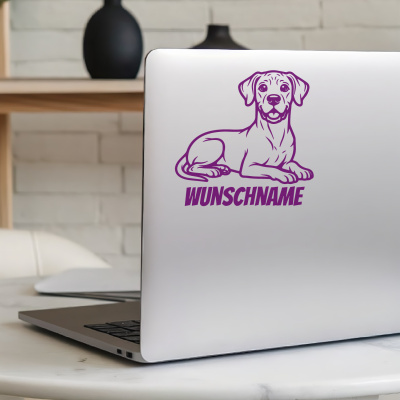 Deutsche Dogge mit Name Aufkleber - Ansicht 5