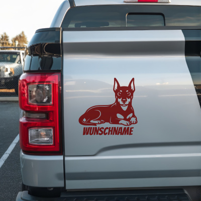 Dobermann mit Name Aufkleber - Ansicht 2