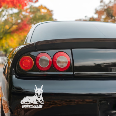 Dobermann mit Name Aufkleber - Ansicht 3