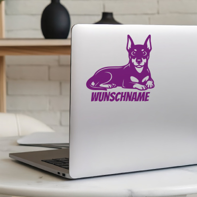 Dobermann mit Name Aufkleber - Ansicht 5