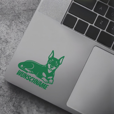 Dobermann mit Name Aufkleber - Ansicht 7