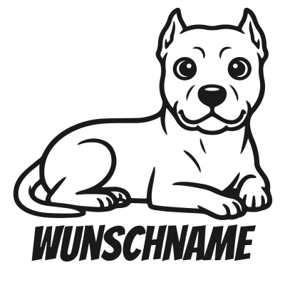 Dogo Argentino mit Name Aufkleber