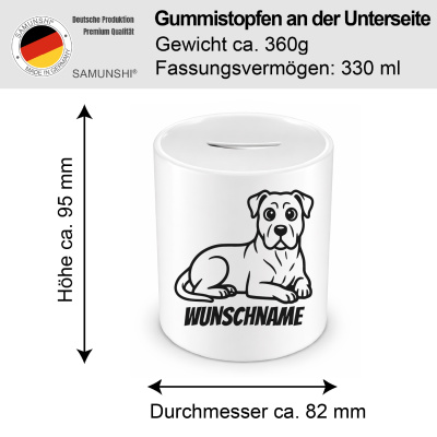 Spardose mit dem Motiv Dogo Canario mit Name - Ansicht 2
