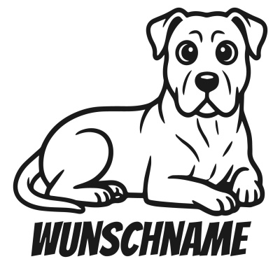 Dogo Canario mit Name Aufkleber
