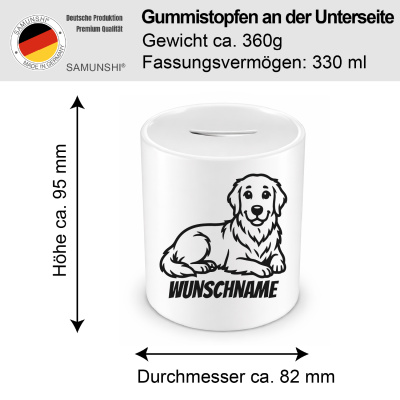 Spardose mit dem Motiv Golden Retriever mit Name - Ansicht 2