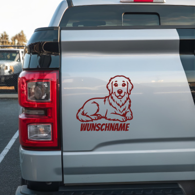 Golden Retriever mit Name Aufkleber - Ansicht 2