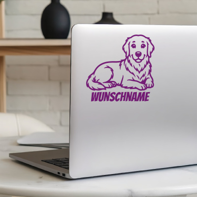 Golden Retriever mit Name Aufkleber - Ansicht 5