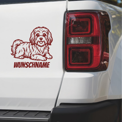 Havaneser mit Name Aufkleber - Ansicht 2